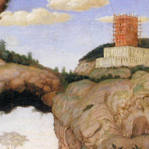 Andrea Mantegna, La costruzione della Rocca Pia, affresco nella Camera degli Sposi a Mantova, anni 1465-1474