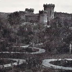 La Rocca Pia e il giardino della famiglia Cesi, in una foto del 1878